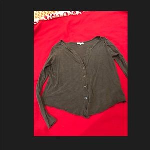 Urban Outfitters Soft Grey button front tee L